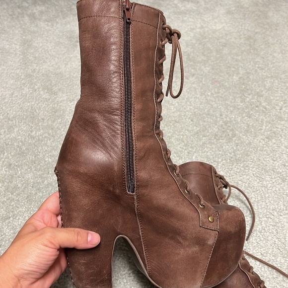 Jeffrey Campbell brown distressed boots size 7us - Picture 13 of 16